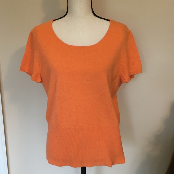 Talbots Sweaters - 🔥Talbot's 100% Cashmere Orange Sweater VTG